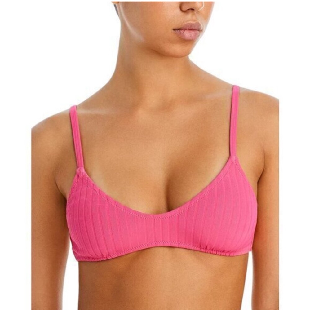 Solid & Striped Rachel Ribbed Bikini Top in Orchid Pink SZ XS NWT